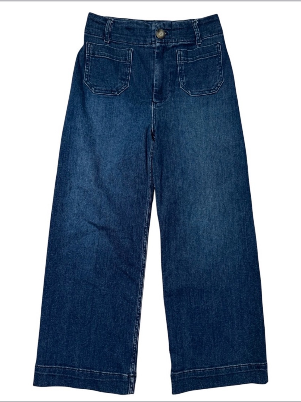Pilcro The Skipper Dark Blue High-Rise Wide Leg Jeans